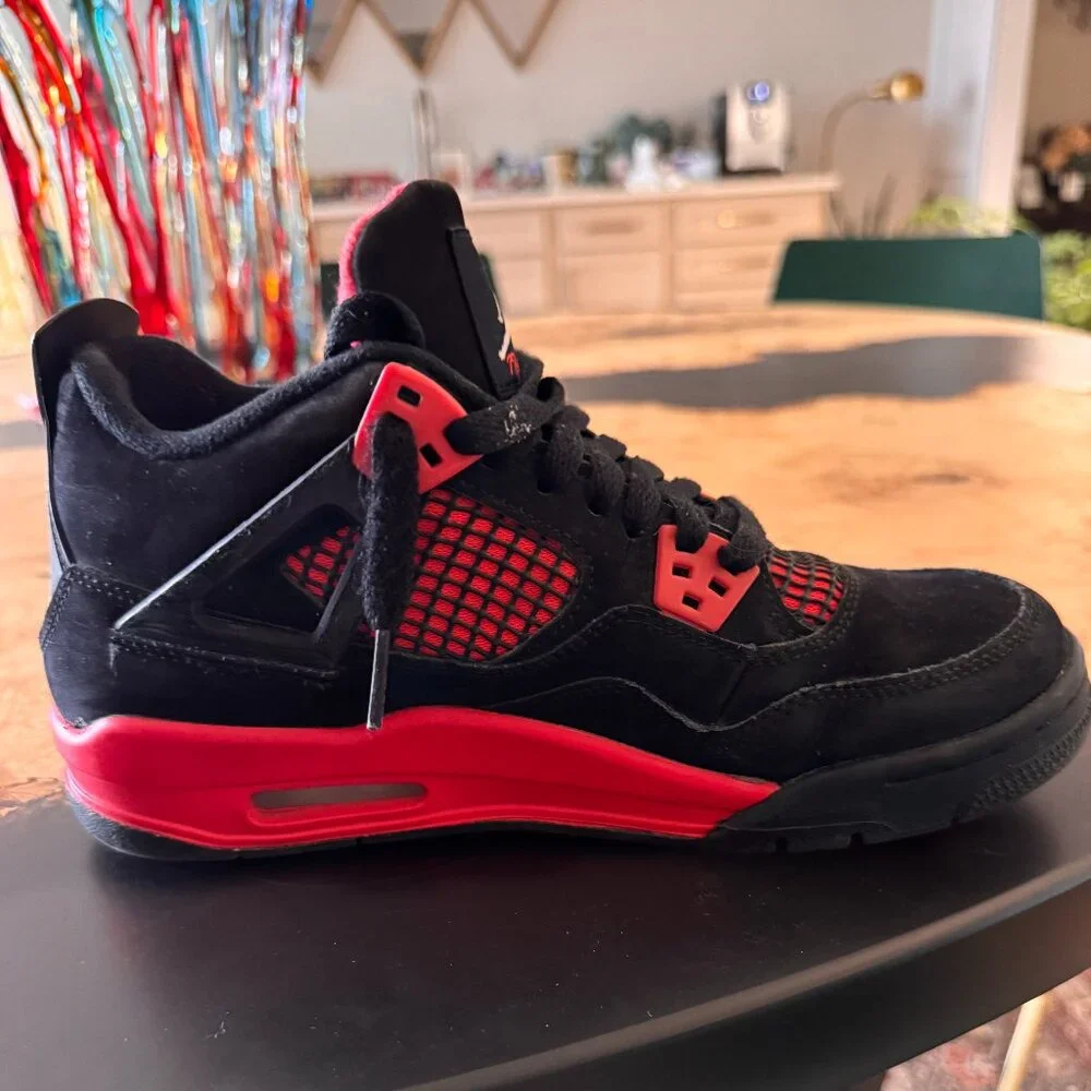 Air Jordan 4 Retro GS Black Red “Bred” | Youth 6.5Y | Worn | Box Included - Picture 1 of 7